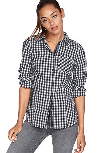 KangaROOS Damen Vichy Karobluse Bluse kariert (schwarz/weiß, 34) von KangaROOS