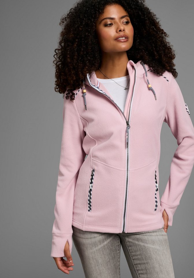 KangaROOS Fleecejacke figurbetonte Passform, mit Kapuze und Kordelzug, Übergangsjacke KangaROOS Fleecejacke figurbetonte Passform, mit Kapuze und Kordelzug, Übergangsjacke von KangaROOS