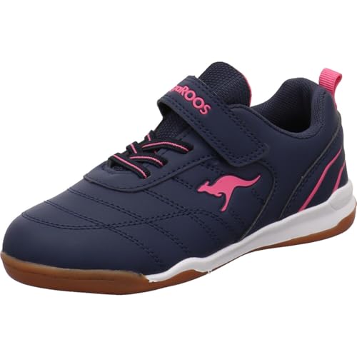 KangaROOS Hallensportschuh K-Ridyard EV Kinder Hallenschuh für Mädchen in Blau mit Pink, Schulsport. Blau Pink Gr. 34 von KangaROOS