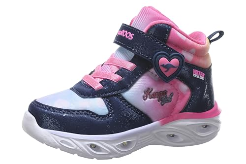 KangaROOS Jungen Mädchen K-sl Glim Ev Sneaker, Dk Navy Daisy Pink, 31 EU von KangaROOS