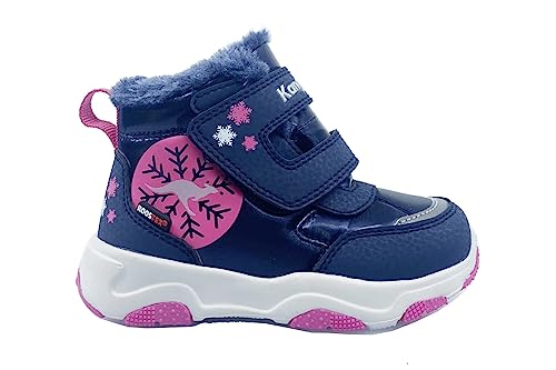 KangaROOS Jungen Mädchen K-ww Mia RTX Schneestiefel, dk Navy/Daisy pink, 23 EU von KangaROOS