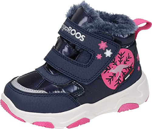 KangaROOS Jungen Mädchen K-ww Mia RTX Schneestiefel, dk Navy/Daisy pink, 25 EU von KangaROOS