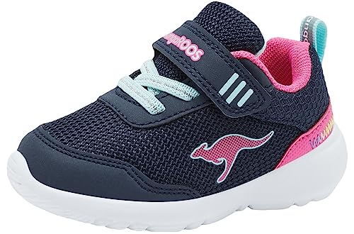 KangaROOS Jungen Mädchen KY-Lilo EV Sneaker, dk Navy/Fandango pink, 22 EU von KangaROOS