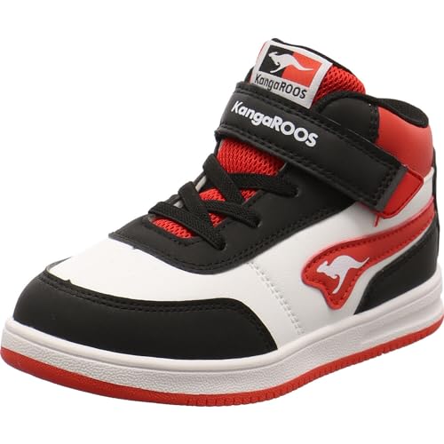 KangaROOS Jungen Unisex Kinder K-CPI Tive Mid EV Sneaker, Jet Black/Fiery red, 23 EU von KangaROOS