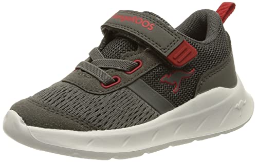 KangaROOS Jungen Unisex Kinder K-IR Fast EV Sneaker, Steel Grey/red, 21 EU von KangaROOS