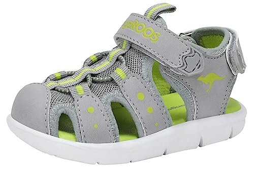 KangaROOS Jungen Unisex Kinder K-Mini Sandale, Vapor Grey/Lime, 27 EU von KangaROOS