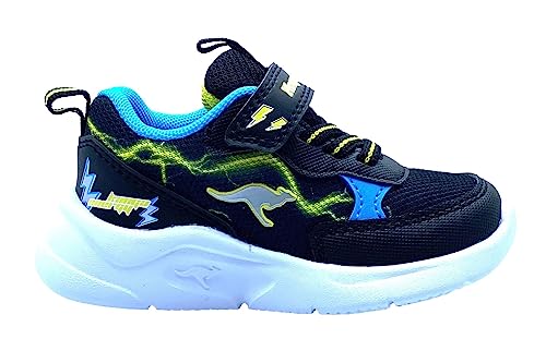 KangaROOS Jungen Unisex Kinder K-NY Peppa EV Sneaker, Jet Black/neon Yellow, 21 EU von KangaROOS