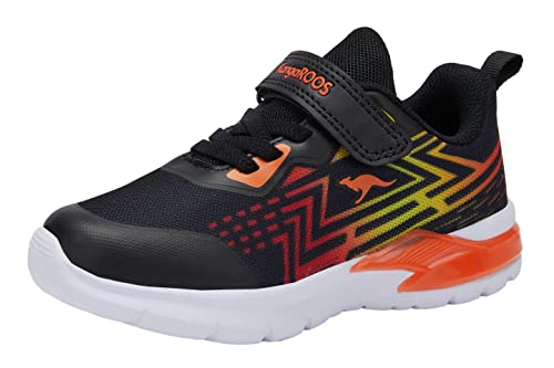 KangaROOS Unisex Kinder K-sl Arouser Ev Sneaker, Jet Black Neon Orange, 33 EU von KangaROOS