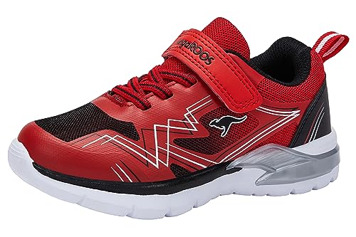 KangaROOS Jungen Unisex Kinder K-sl Flasher Ev Sneaker, Fiery Red Jet Black, 25 EU von KangaROOS