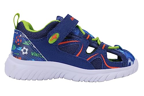 KangaROOS Jungen Unisex Kinder KI-Fastlite EV Sandale, Navy/Soccer, 28 EU von KangaROOS