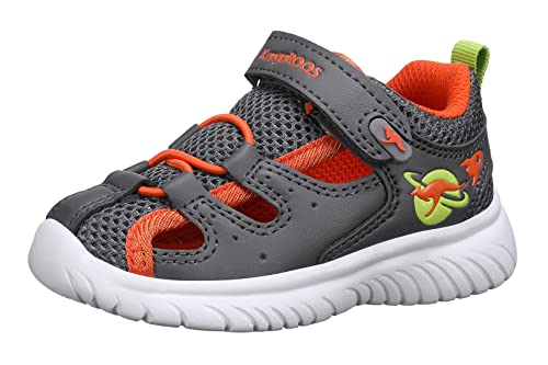 KangaROOS Jungen Unisex Kinder KI-Speedlite EV Sandale, Steel Grey/Flame, 23 EU von KangaROOS