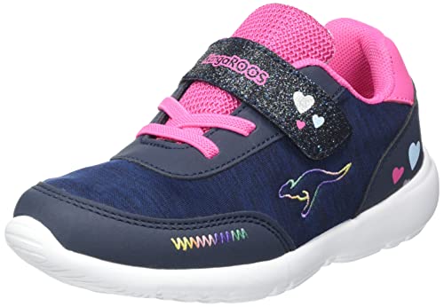 KangaROOS Jungen Unisex Kinder KY-Match EV Sneaker, dk Navy/Daisy pink, 21 EU von KangaROOS