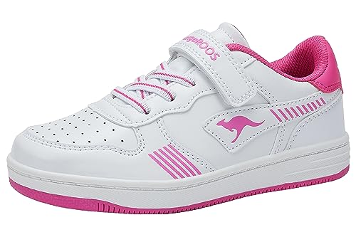 KangaROOS K-CP Boom EV Sneaker, White/Daisy pink, 32 EU von KangaROOS