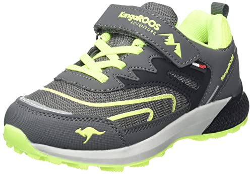 KangaROOS K-HK Teak Low EV RTX Wanderschuh, Steel Grey/Lime, 33 EU von KangaROOS