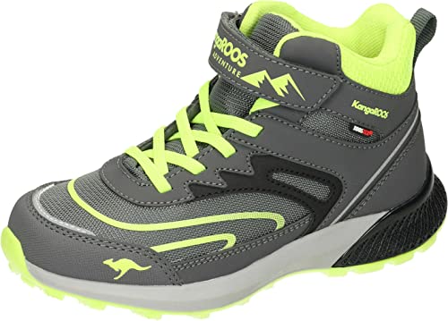 KangaROOS K-HK Teak Mid EV RTX Wanderschuh, Steel Grey/Lime, 28 EU von KangaROOS