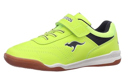 KangaROOS Unisex Kinder K-highyard Ev Sneaker, Neon Yellow Jet Black, 29 EU von KangaROOS