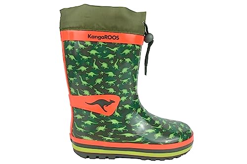 KangaROOS K-Rain Gummistiefel, Military Green/Dino, 23 EU von KangaROOS