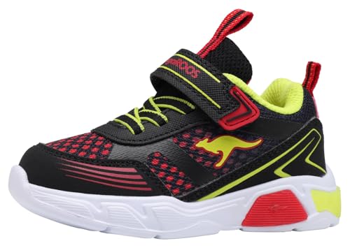 KangaROOS K-SLB Naro EV Sneaker, Jet Black/Fiery red, 33 EU von KangaROOS