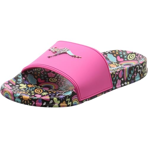 KangaROOS Mädchen K-slide Print Sandale, Dk Navy Spring, 34 EU von KangaROOS