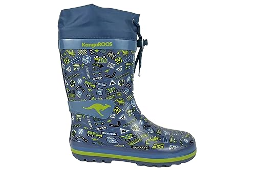 KangaROOS Jungen K-summerrain Gummistiefel, Dusk Blue Traffic, 33 EU von KangaROOS