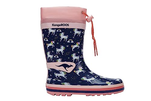 KangaROOS K-Summerrain Gummistiefel, dk Navy/Unicorn, 33 EU von KangaROOS