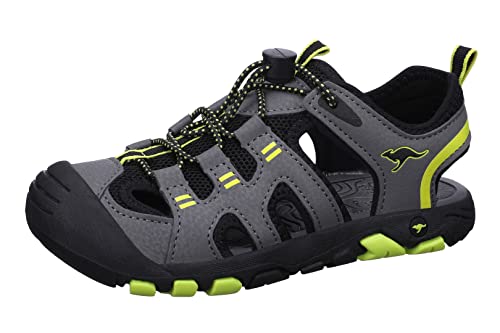 KangaROOS K-Trek Jam Sandale, Steel Grey/limetta, 28 EU von KangaROOS