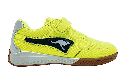 KangaROOS Unisex Kinder K5-drib Ev Sneaker, Neon Yellow Jet Black, 28 EU von KangaROOS