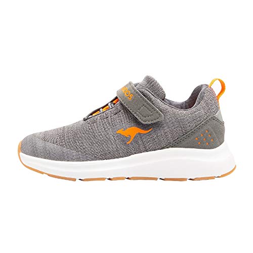 KangaROOS Unisex Kinder Kb-hook Ev Sneaker, Steel Grey Neon Orange 2125, 29 EU von KangaROOS