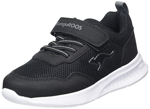 KangaROOS Unisex Kinder Kl-frank Ev Hallenturnschuh, Jet Black Steel Grey, 28 EU von KangaROOS