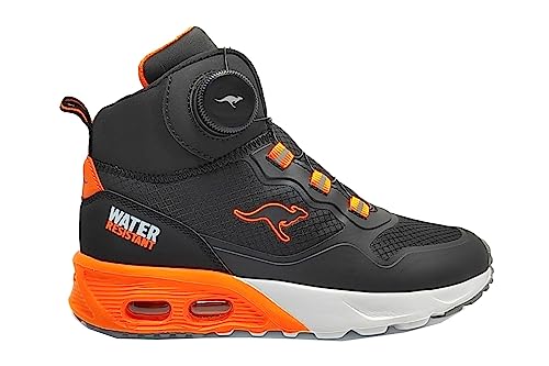 KangaROOS KX-Raptor Hi FX Sneaker, Jet Black/neon orange, 25 EU von KangaROOS