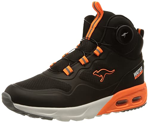 KangaROOS KX-Raptor Hi FX Sneaker, Jet Black/neon orange, 31 EU von KangaROOS