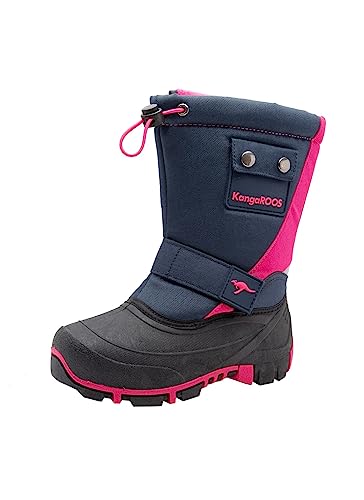 KangaROOS Unisex Kinder Kanga-bean Ii Schneestiefel, Blau Dark Navy Daisy Pink 4204, 30 EU von KangaROOS