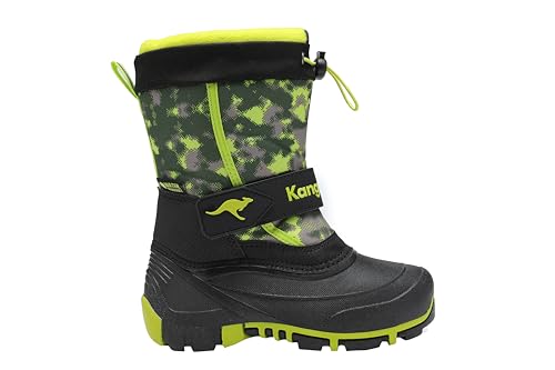 KangaROOS Kanga-Bean IV Schneestiefel, Jet Black/camo, 33 EU von KangaROOS