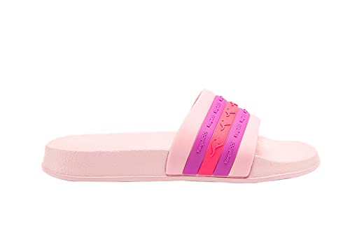 KangaROOS K-Slide Stripe Flache Sandale, Frost pink/Daisy pink, 32 EU von KangaROOS