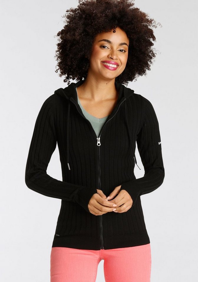 KangaROOS Kapuzenstrickjacke im sportiven Design mit Reißverschluss KangaROOS Kapuzenstrickjacke im sportiven Design mit Reißverschluss von KangaROOS