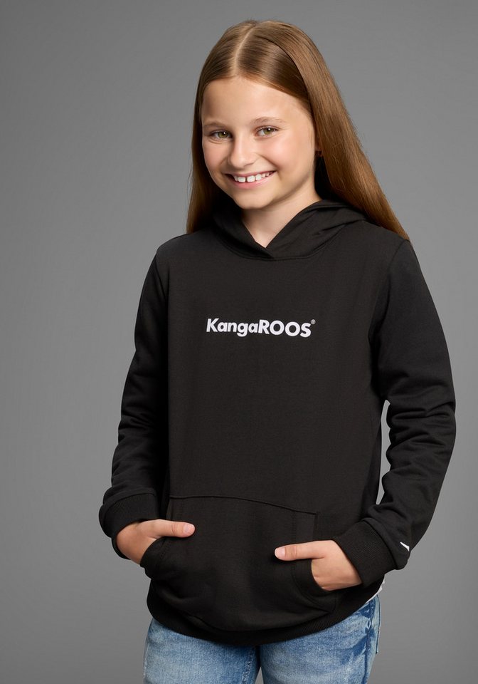 KangaROOS Kapuzensweatshirt Hoodie mit Logoprint Langarm, bedruckt, aus Sweatware mit Baumwolle, mit Kängurutasche von KangaROOS