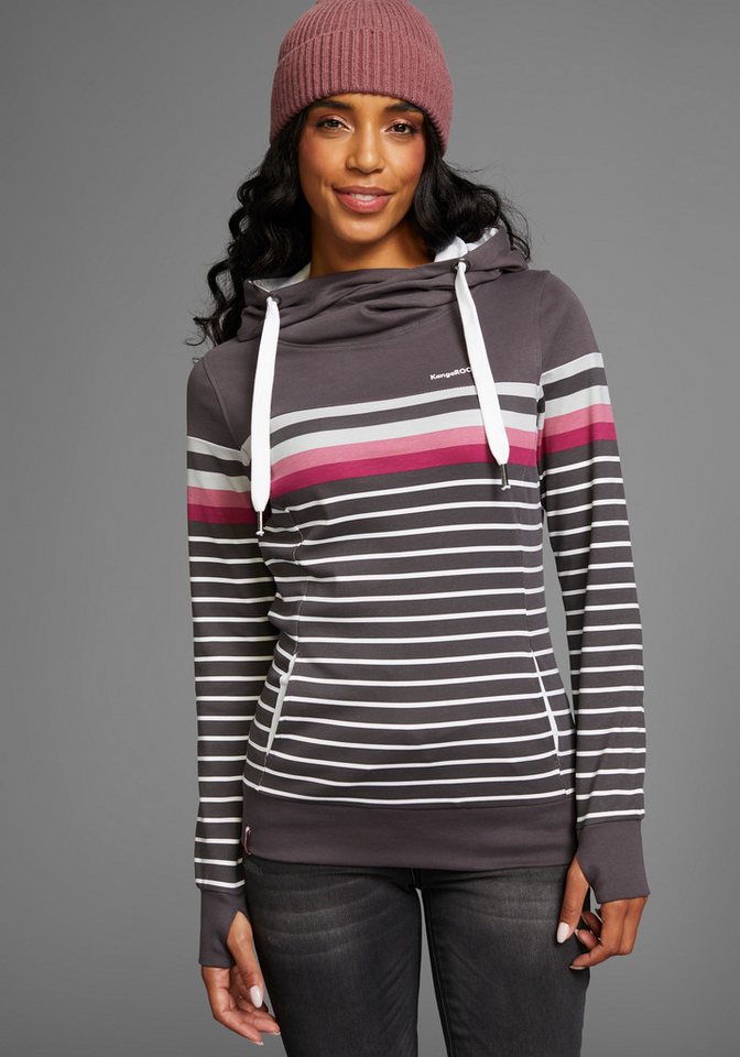 KangaROOS Kapuzensweatshirt Langarm mit Daumenlöchern, bequem geschnitten und hüftbedeckend von KangaROOS