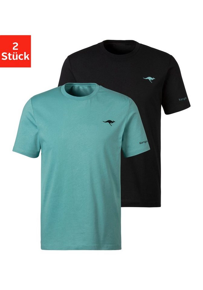 KangaROOS T-Shirt (2er-Pack) mit KangaROOS Print auf der Brust von KangaROOS