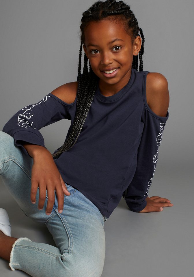 KangaROOS Langarmshirt Shirt cut-out mit modischen Cut-Outs an den Schultern von KangaROOS