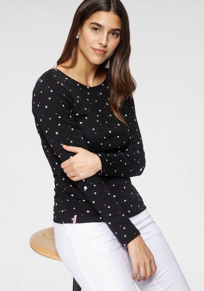 KangaROOS Langarmshirt krempelbare Ärmel, sehr figurbetont, aus elastischer Rippware von KangaROOS