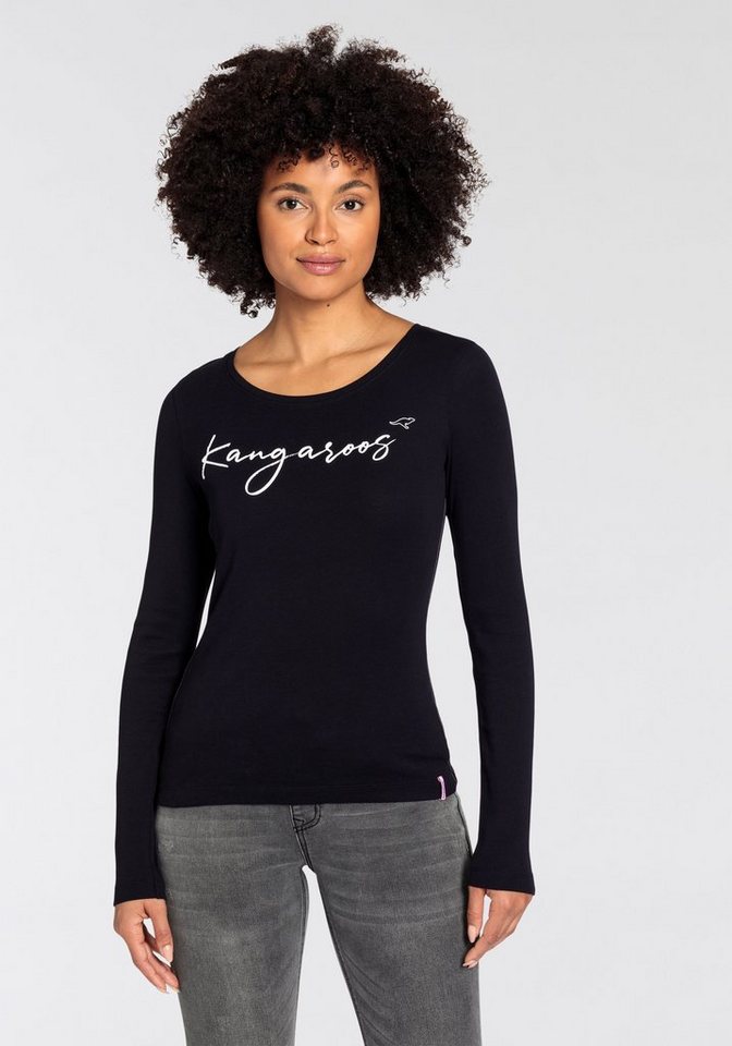 KangaROOS Longsleeve Langarm, sehr figurbetont, aus Rippware, aus 100% Baumwolle von KangaROOS