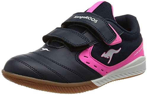 KangaROOS Mädchen K5-court V Sneaker, Dk Navy Neon Pink, 28 EU von KangaROOS