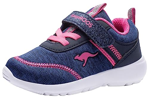 KangaROOS Mädchen Ky-chummy Ev Sneaker, Dark Navy Fandango Pink 4294, 27 EU von KangaROOS