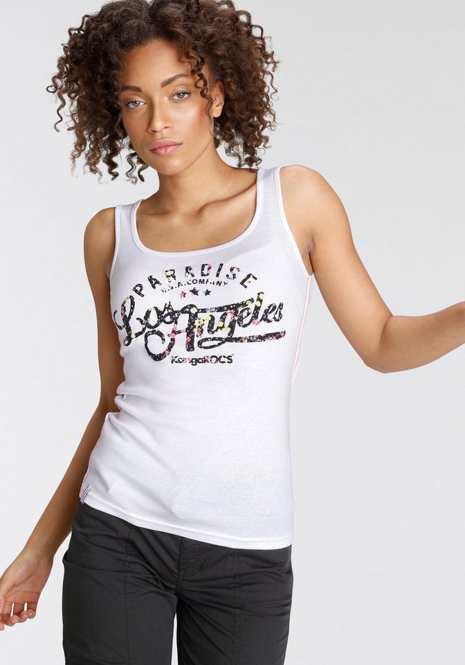 KangaROOS Tanktop mit blumigem Puff-Print von KangaROOS