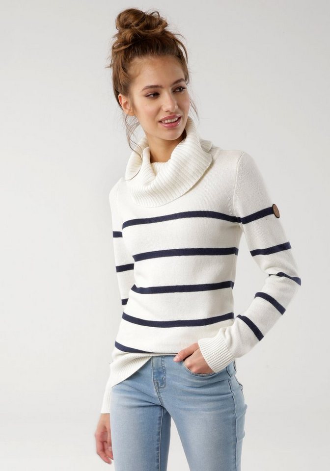 KangaROOS Rollkragenpullover in lässiger Form mit Kontraststreifen von KangaROOS