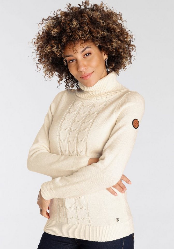 KangaROOS Rollkragenpullover mit tollem Zopf-Strickmuster von KangaROOS