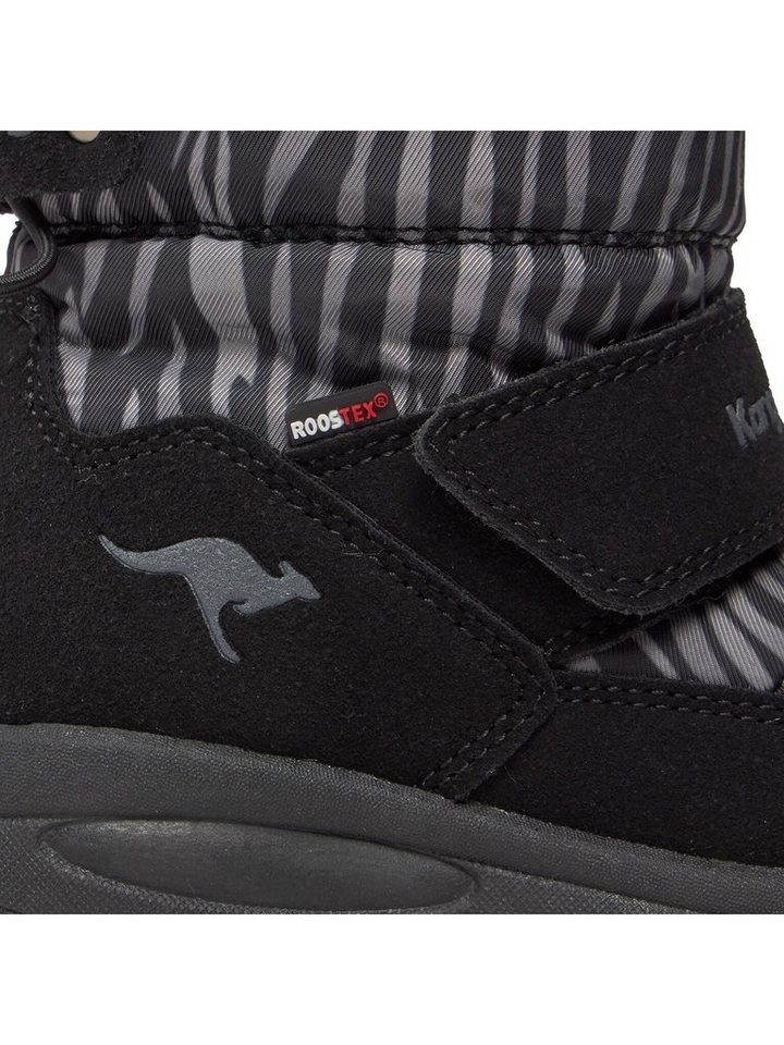 KangaROOS Schneeschuhe K-Pe Marty Rtx 18935 000 5104 Jet Black/Zebra Schnürschuh von KangaROOS