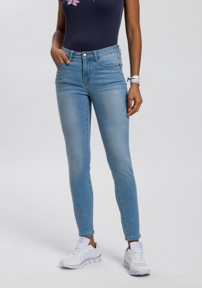 KangaROOS Slim-fit-Jeans CROPPED HIGH WAIST SLIM FIT schmale Passform, Röhrenjeans, trendige Used-Waschung von KangaROOS