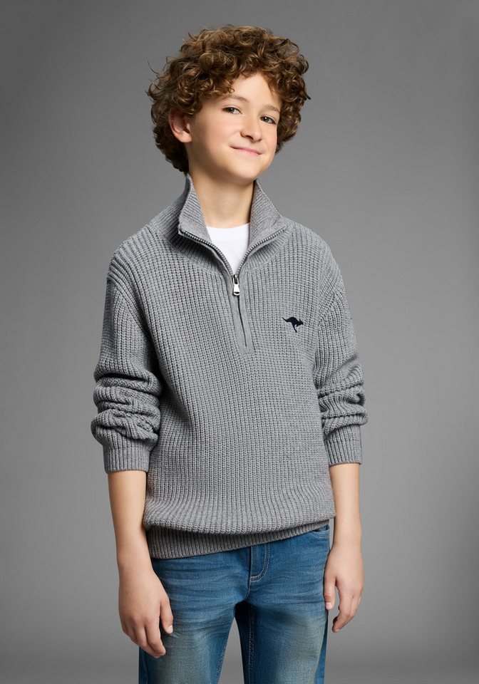 KangaROOS Strickpullover Troyer, Pullover mit Zipper Troyer, warmer Pullover von KangaROOS