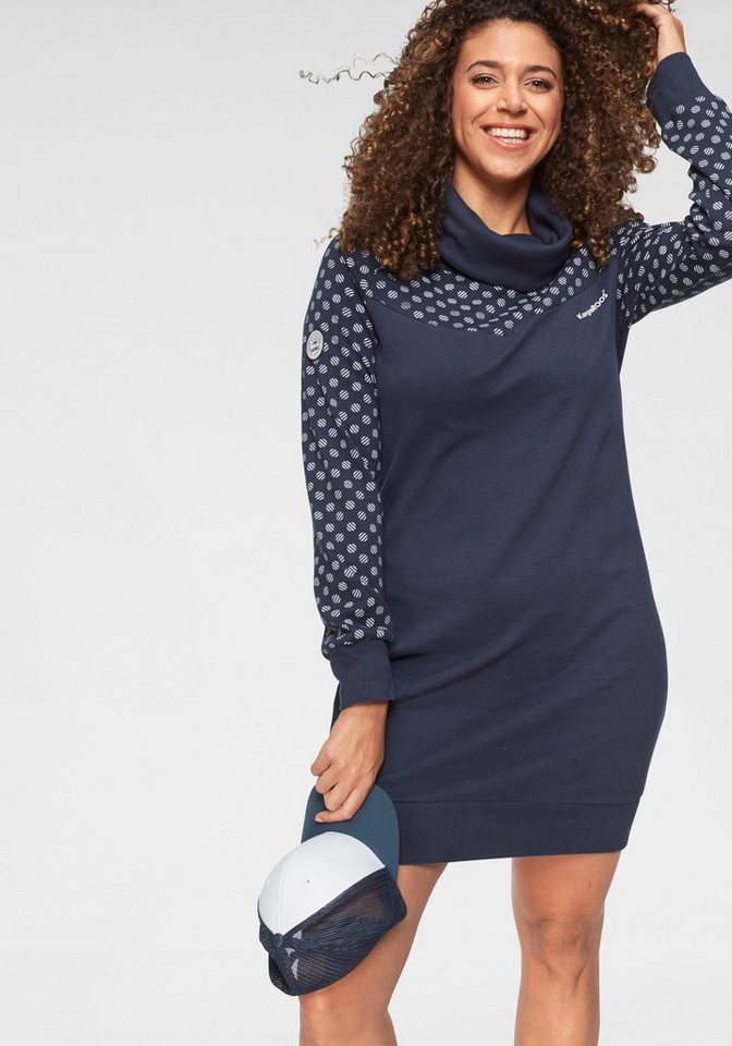 KangaROOS Sweatkleid lang, aus Baumwolle, Langarm, mit breiten Rippbündchen von KangaROOS